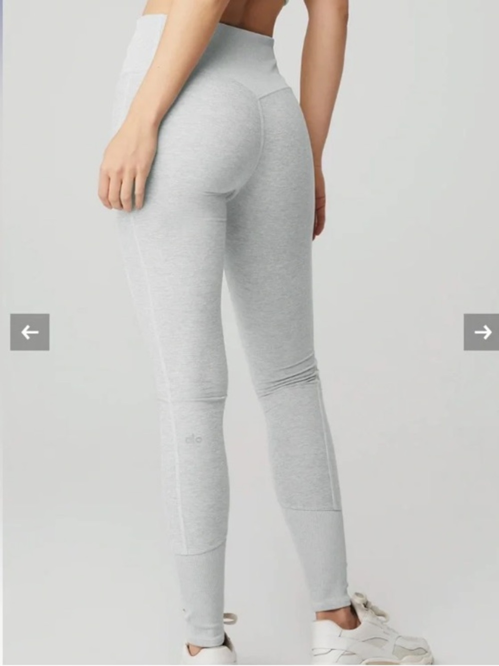 ALO Yoga Women's Light Gray High-Waist Leggings